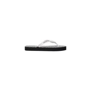 Armani Exchange Black And White Rubber Flip-Flop Women's Sandals